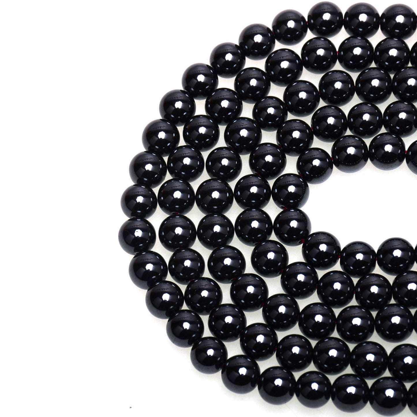 Bulk pack of 100 natural 8mm black obsidian round loose beads for DIY jewelry making and crystal healing