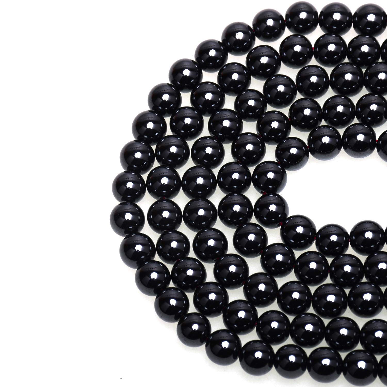 Bulk pack of 100 natural 8mm black obsidian round loose beads for DIY jewelry making and crystal healing
