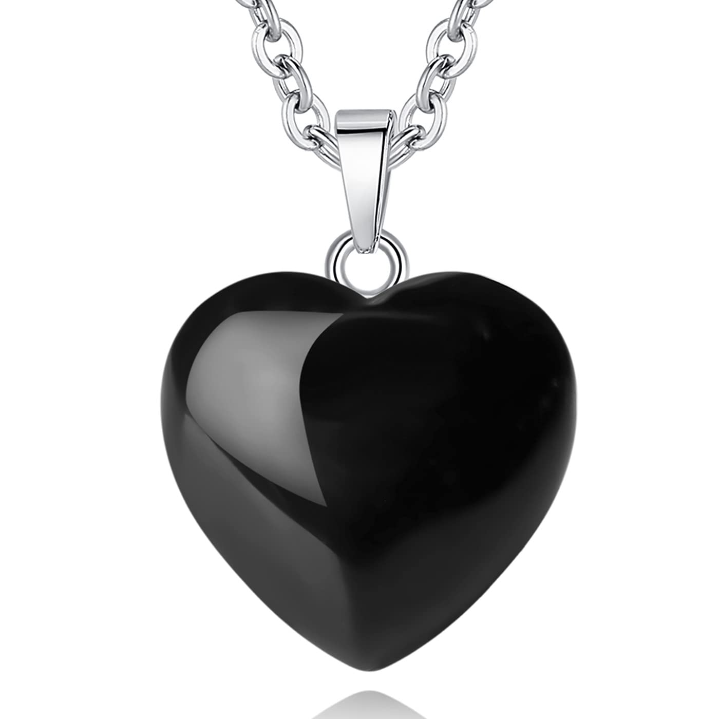 Natural Black Obsidian Heart Necklace | Healing Crystal Pendant | Protection Amulet for Love & Emotional Shielding