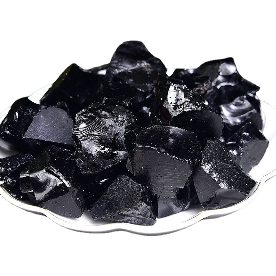 Raw Black Obsidian Stone | Natural Rough Healing Crystal for Protection, Grounding & Reiki | Large Volcanic Glass Rock for Energy Cleansing & Home Decor
