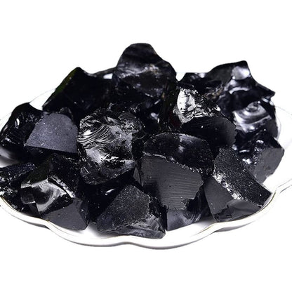 Raw Black Obsidian Stone | Natural Rough Healing Crystal for Protection, Grounding & Reiki | Large Volcanic Glass Rock for Energy Cleansing & Home Decor